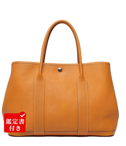 Hermes Tote Silver Garden Party PM 36 Taurillon Clemence
