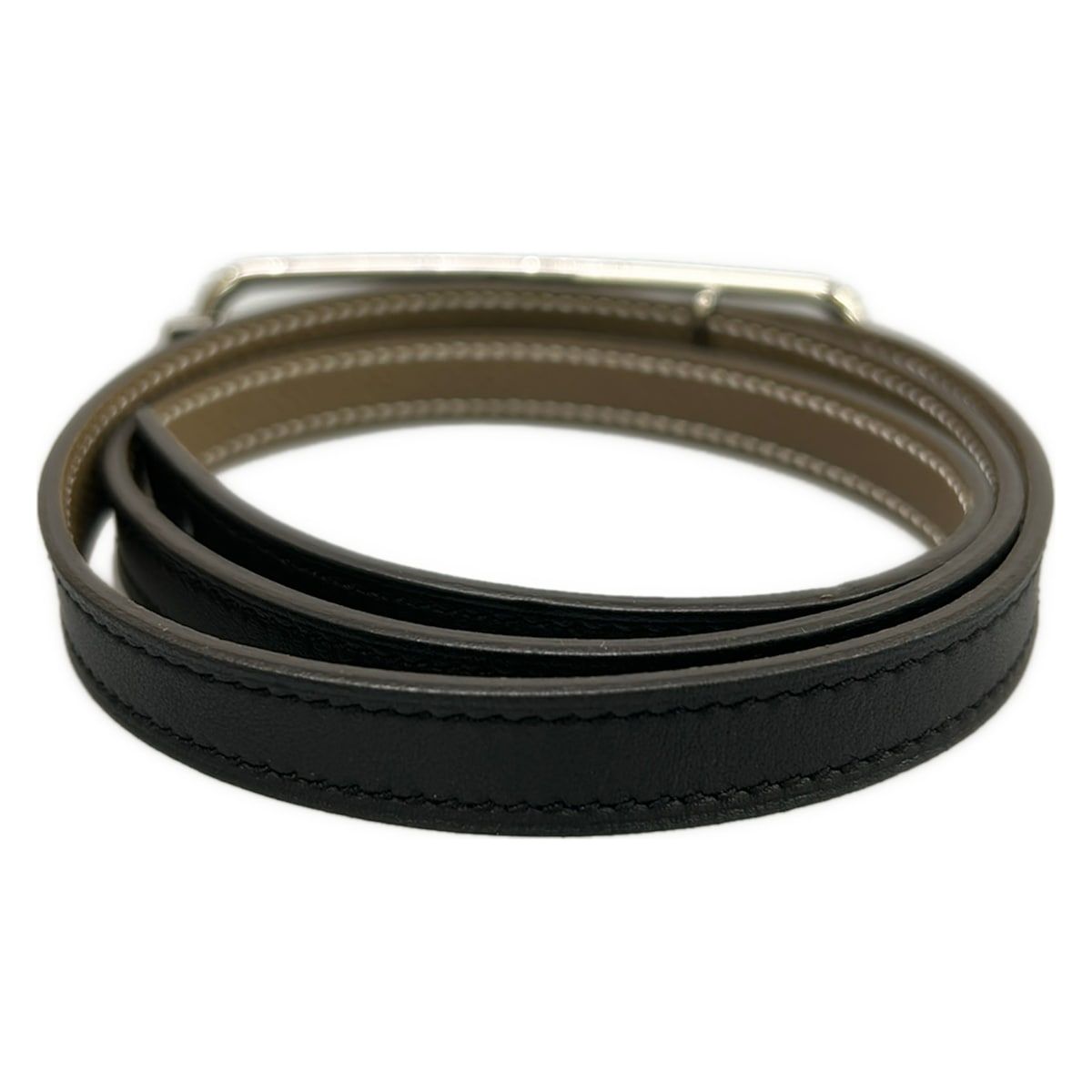 Hermes leto 80 Roulis Black Etoupe bule Silver Belt — view 2