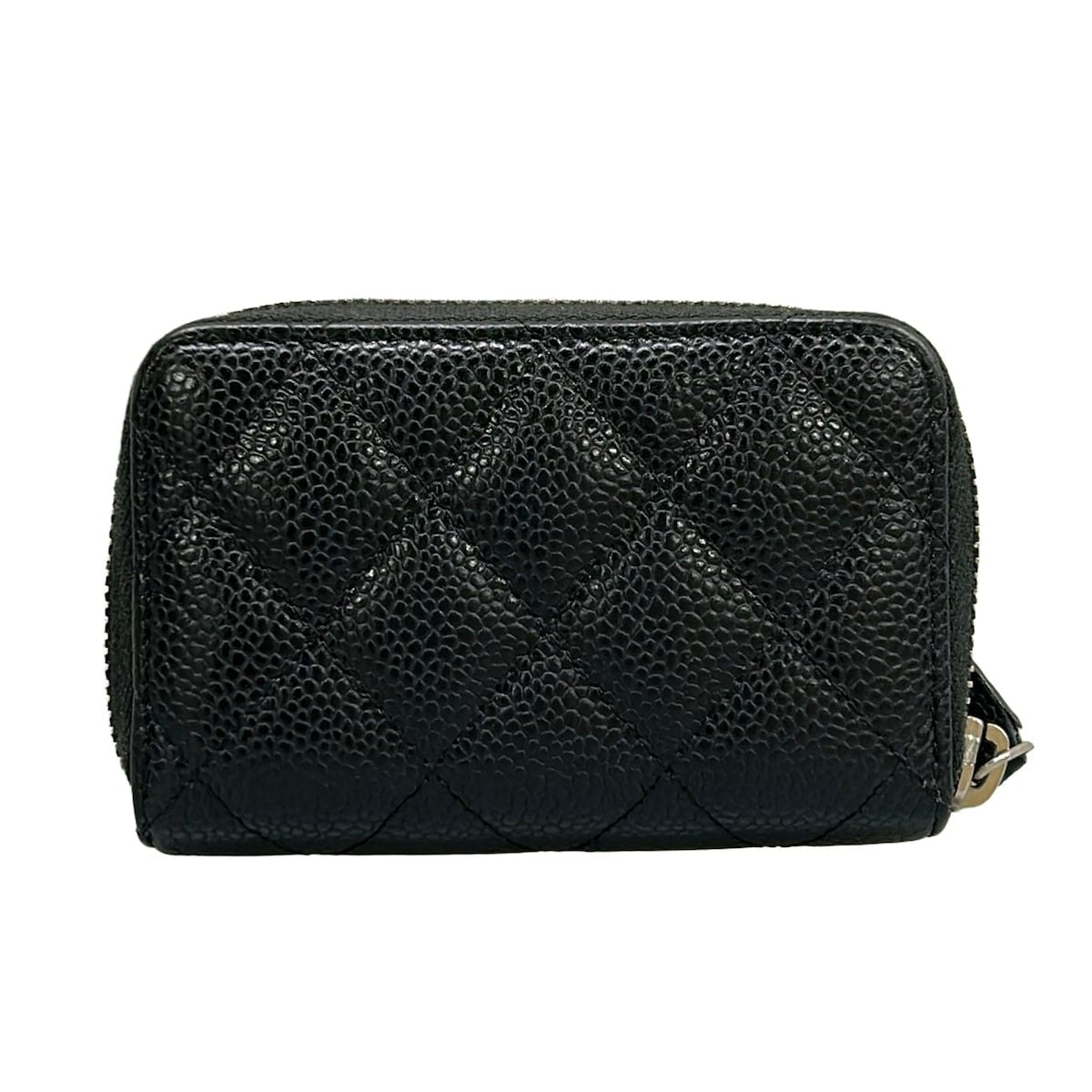 Chanel Coin Case Quilted Black CC Logo Silver — view 2