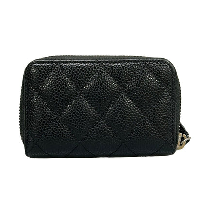 Chanel Coin Case Quilted Black CC Logo Silver — view 2