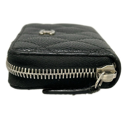 Chanel Coin Case Quilted Black CC Logo Silver — view 8
