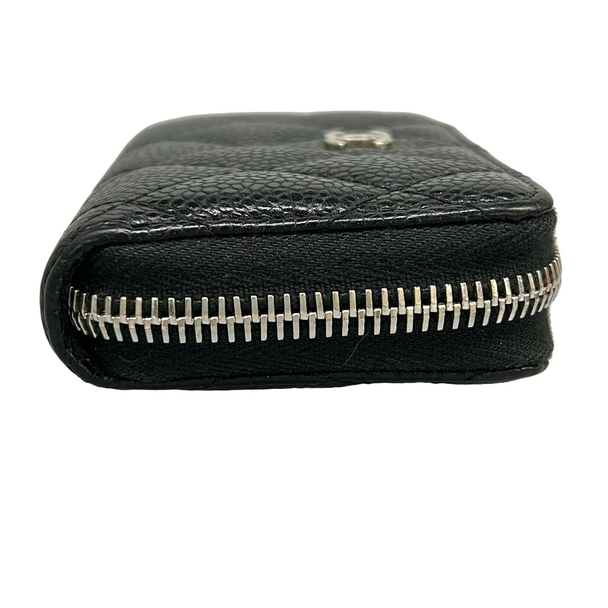 Chanel Coin Case Quilted Black CC Logo Silver — view 9