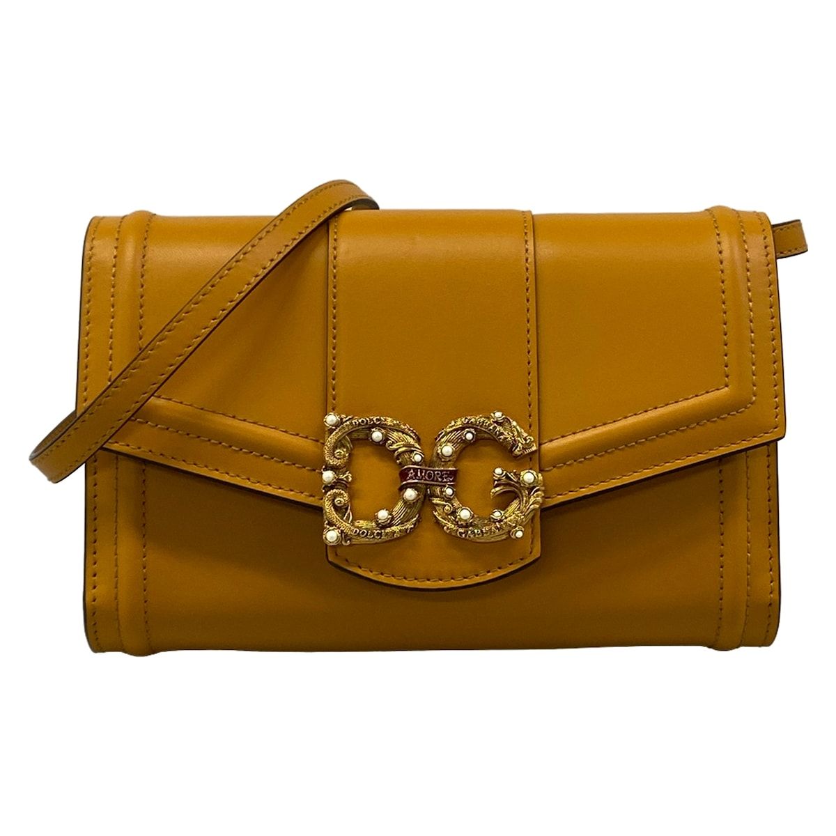 Dolce & Gabbana Shoulder Bag DG Brown Leather