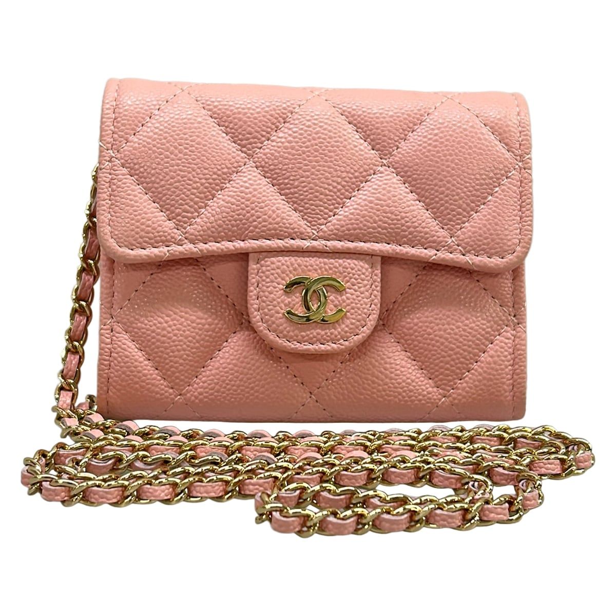 Chanel Wallet Ninela nineminiche reto Quilted Pink Che Gold