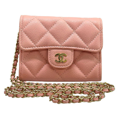 Chanel Wallet Ninela nineminiche reto Quilted Pink Che Gold