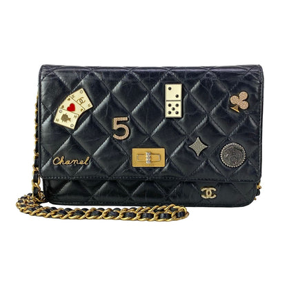 Chanel Shoulder Bag 2.55 Black Vintage Gold Che