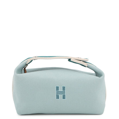 Hermes Pouch Bride-a-Brac PM Eucalyptus Silver Canvas Case