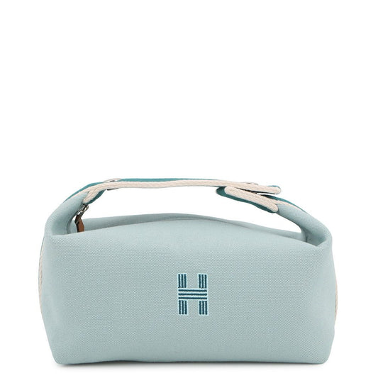 Hermes Pouch Bride-a-Brac PM Eucalyptus Silver Canvas Case