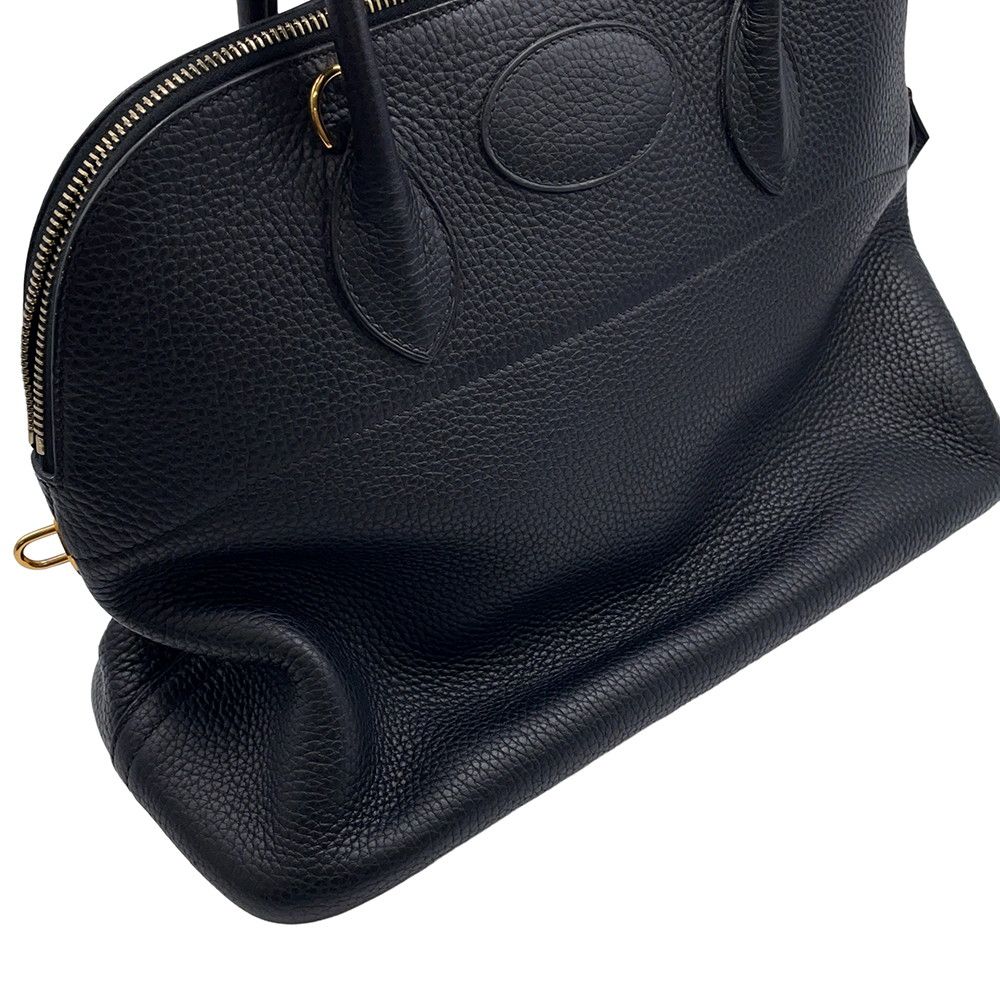 Hermes Handbag Bolide 35 Black Gold Taurillon Clemence 2-Way — view 7