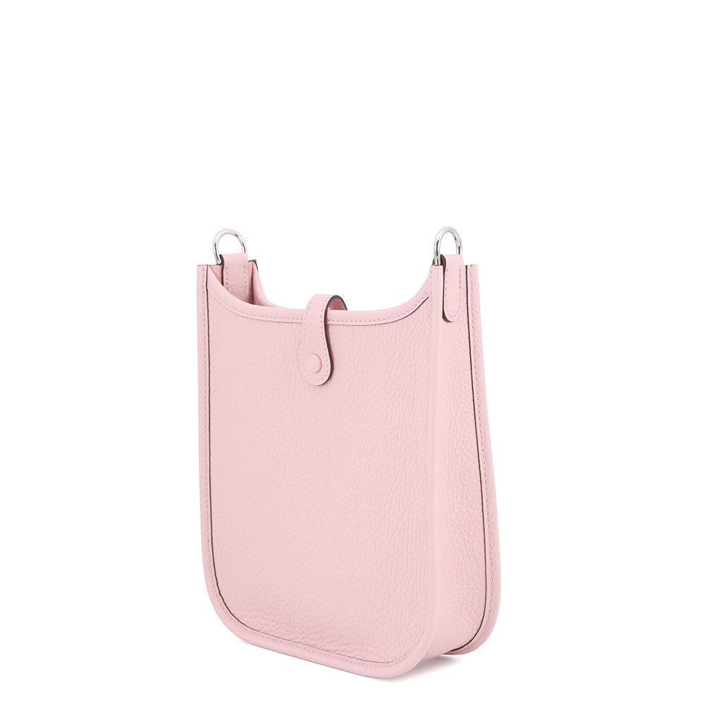 Hermes Shoulder Bag Evelyne TPM 111 cm Rose Sakura Silver Taurillon Clemence — view 2
