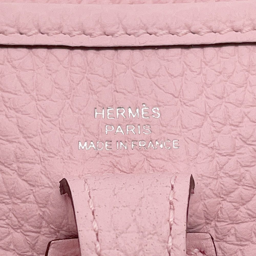 Hermes Shoulder Bag Evelyne TPM 111 cm Rose Sakura Silver Taurillon Clemence — view 5