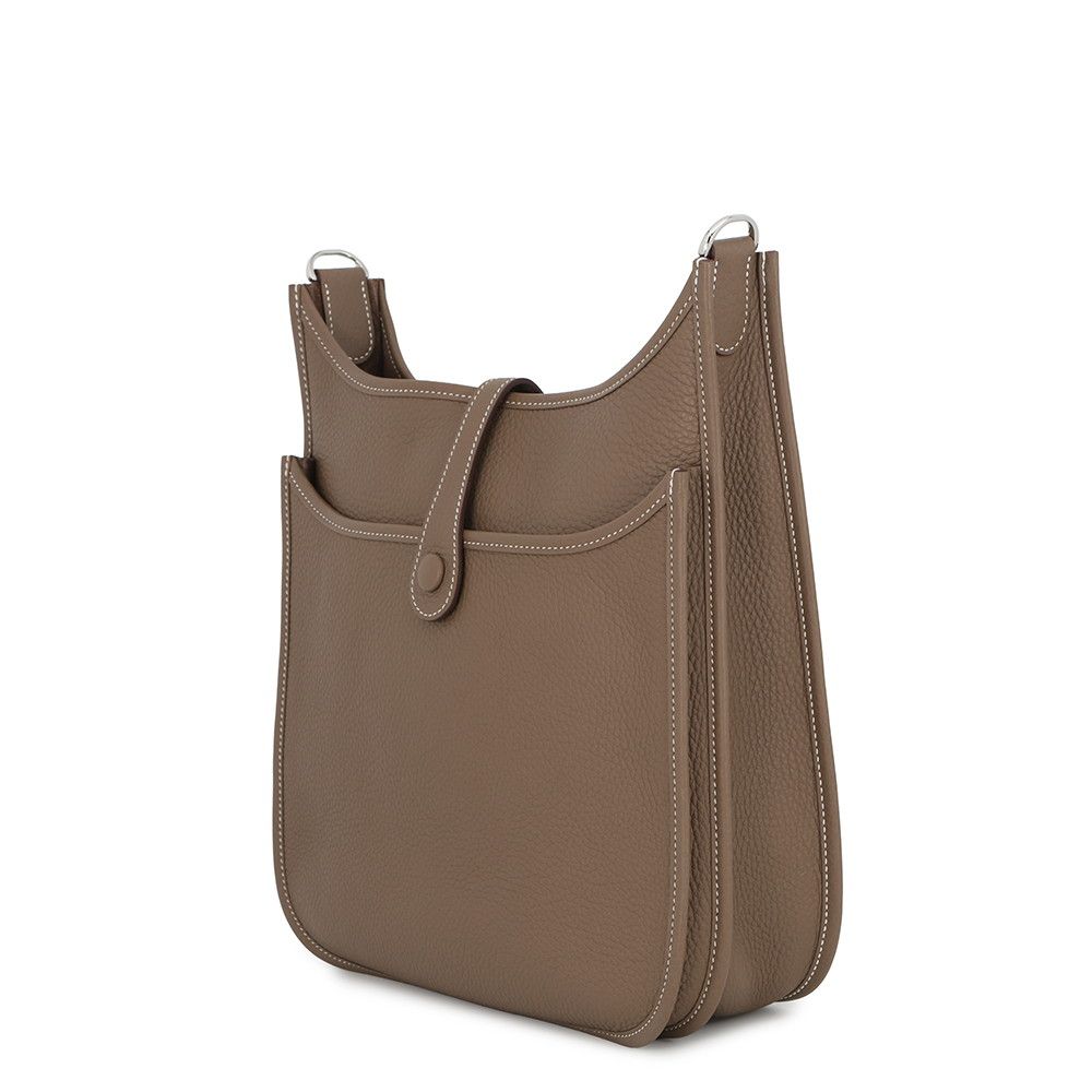 Hermes Shoulder Bag Evelyne 3 PM Etoupe Silver Taurillon Clemence — view 2