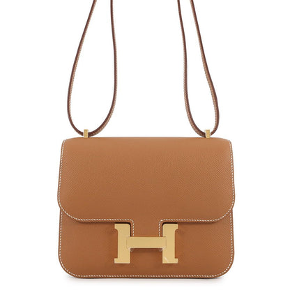 Hermes Shoulder Bag Mini Constance 3 Miloire Gold Epsom