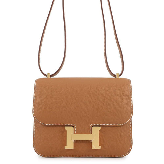 Hermes Shoulder Bag Mini Constance 3 Miloire Gold Epsom