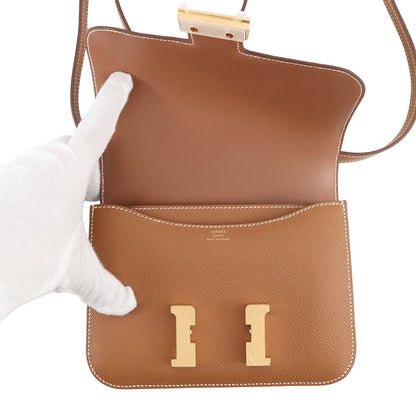 Hermes Shoulder Bag Mini Constance 3 Miloire Gold Epsom — view 6