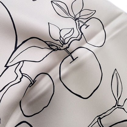 Hermes Scarf Carre 90 Pommier Sellier Silk White Black — view 2
