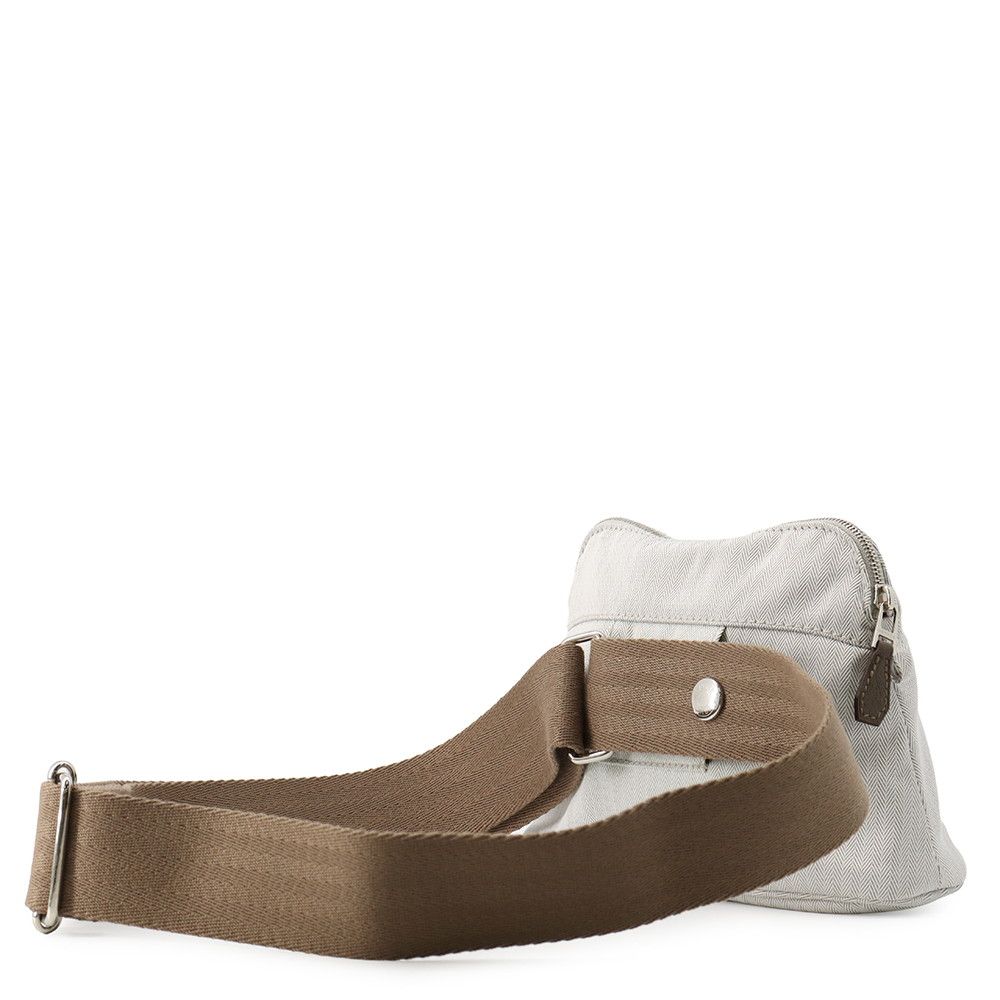 Hermes Waist Bag Bolide Ceinture Golf Beige Buffalo Etoupe Silver Cotton — view 2