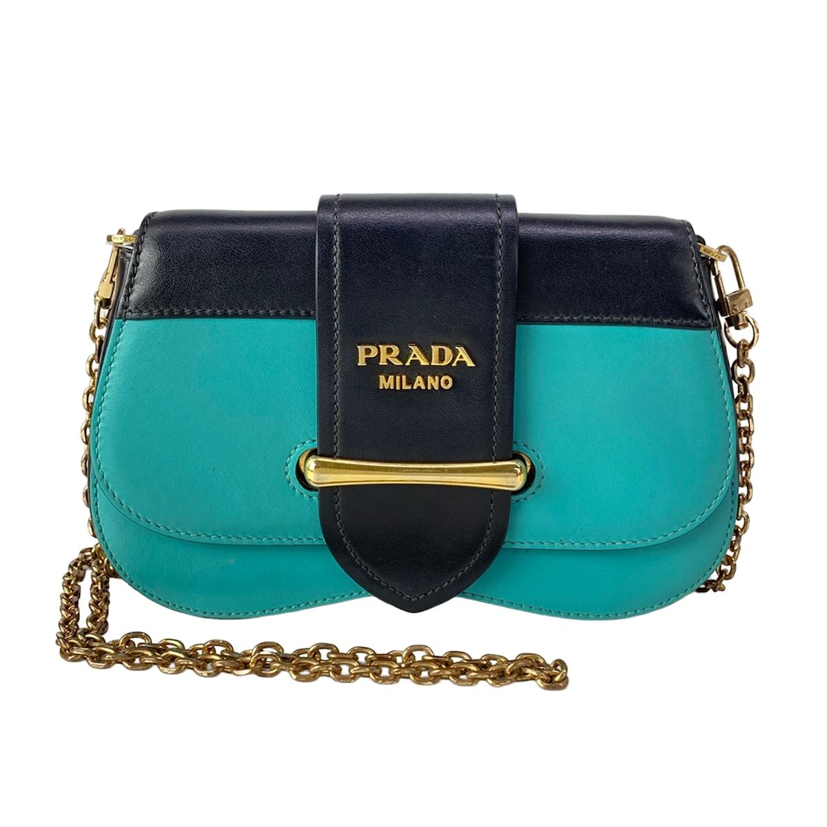 Prada Shoulder Bag Black Green Che