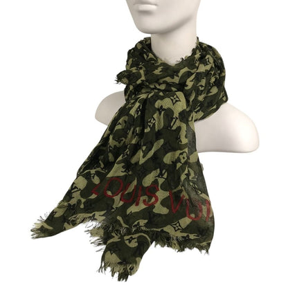 Louis Vuitton Shawl Etole Cashmere Green Scarf — view 6