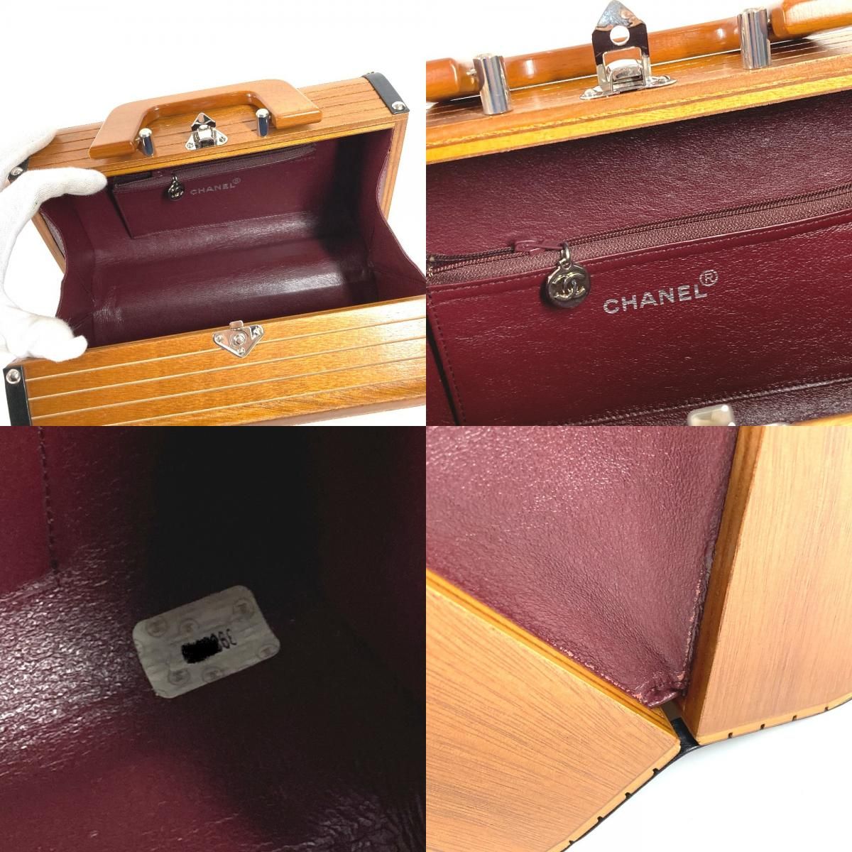 Chanel Handbag CC Logo Wood Brown — view 8