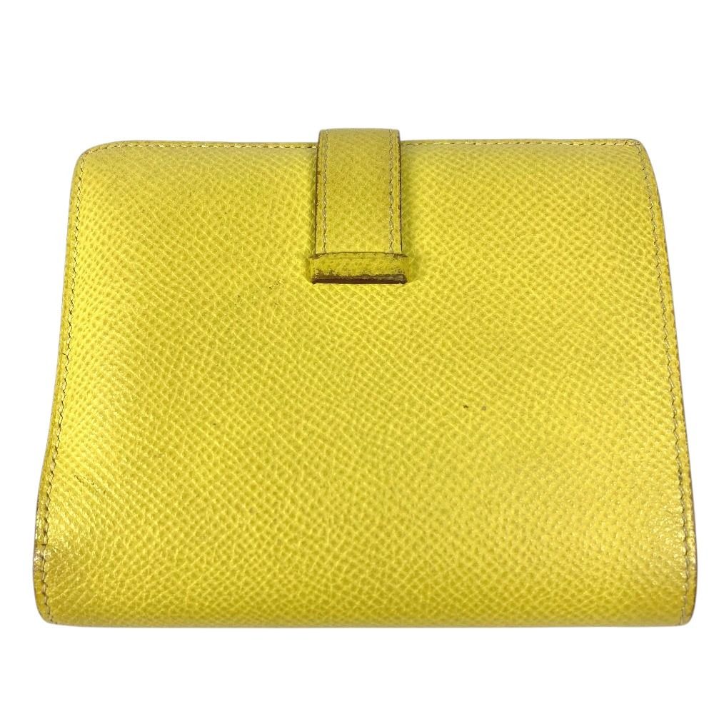 Hermes Bifold Wallet Bearn Compact Verso Epsom Yellow Pink — view 2
