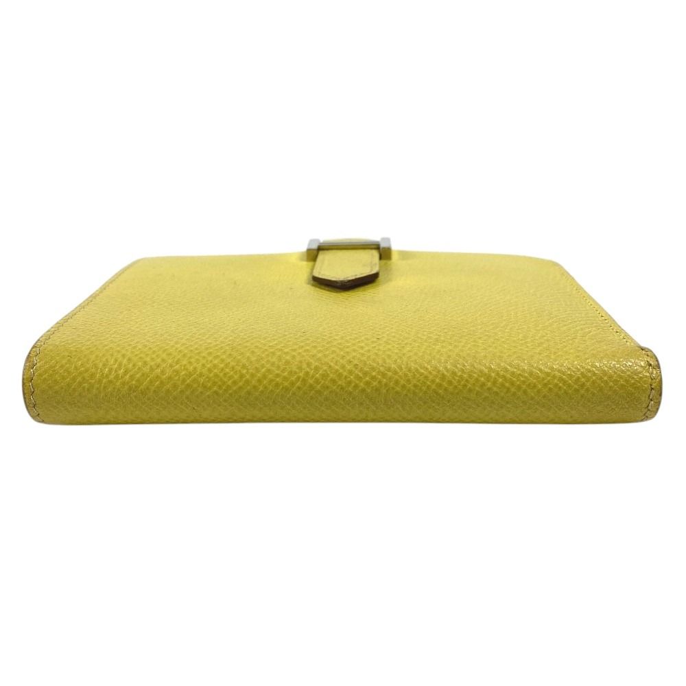 Hermes Bifold Wallet Bearn Compact Verso Epsom Yellow Pink — view 5