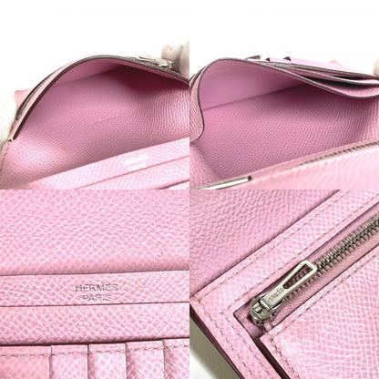 Hermes Bifold Wallet Bearn Compact Verso Epsom Yellow Pink — view 8