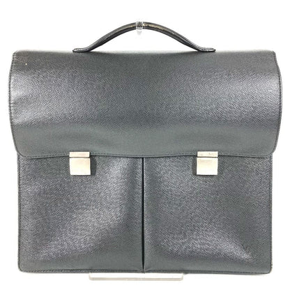 Louis Vuitton Business Bag Serviette Kazan Taiga Leather Ardoise Black