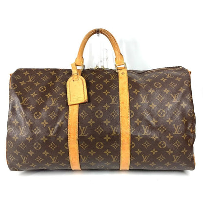 Louis Vuitton Boston Bag Keepall Bandouliere 50 Monogram Canvas Brown