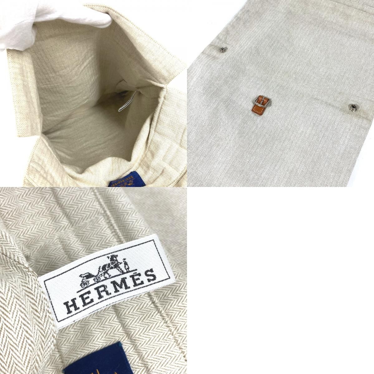 Hermes Handbag Baggage Ali Cotton White — view 9