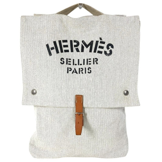 Hermes Handbag Baggage Ali Cotton White