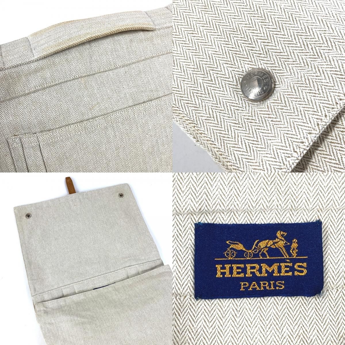 Hermes Handbag Baggage Ali Cotton White — view 8