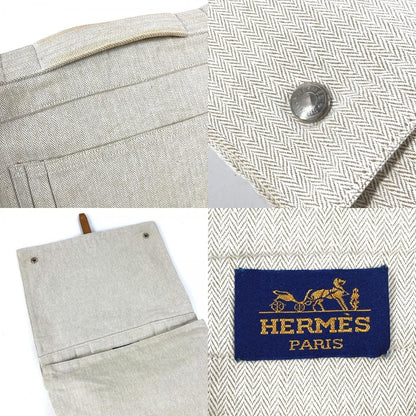 Hermes Handbag Baggage Ali Cotton White — view 8
