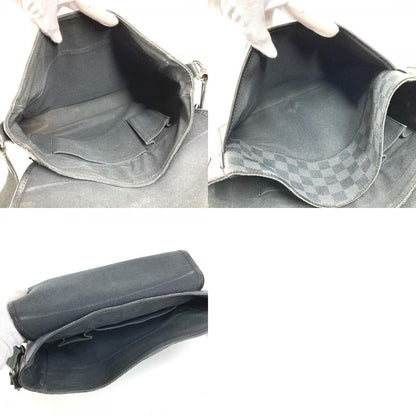 Louis Vuitton Shoulder Bag Daniel MM Damier Graphite Canvas Black — view 9