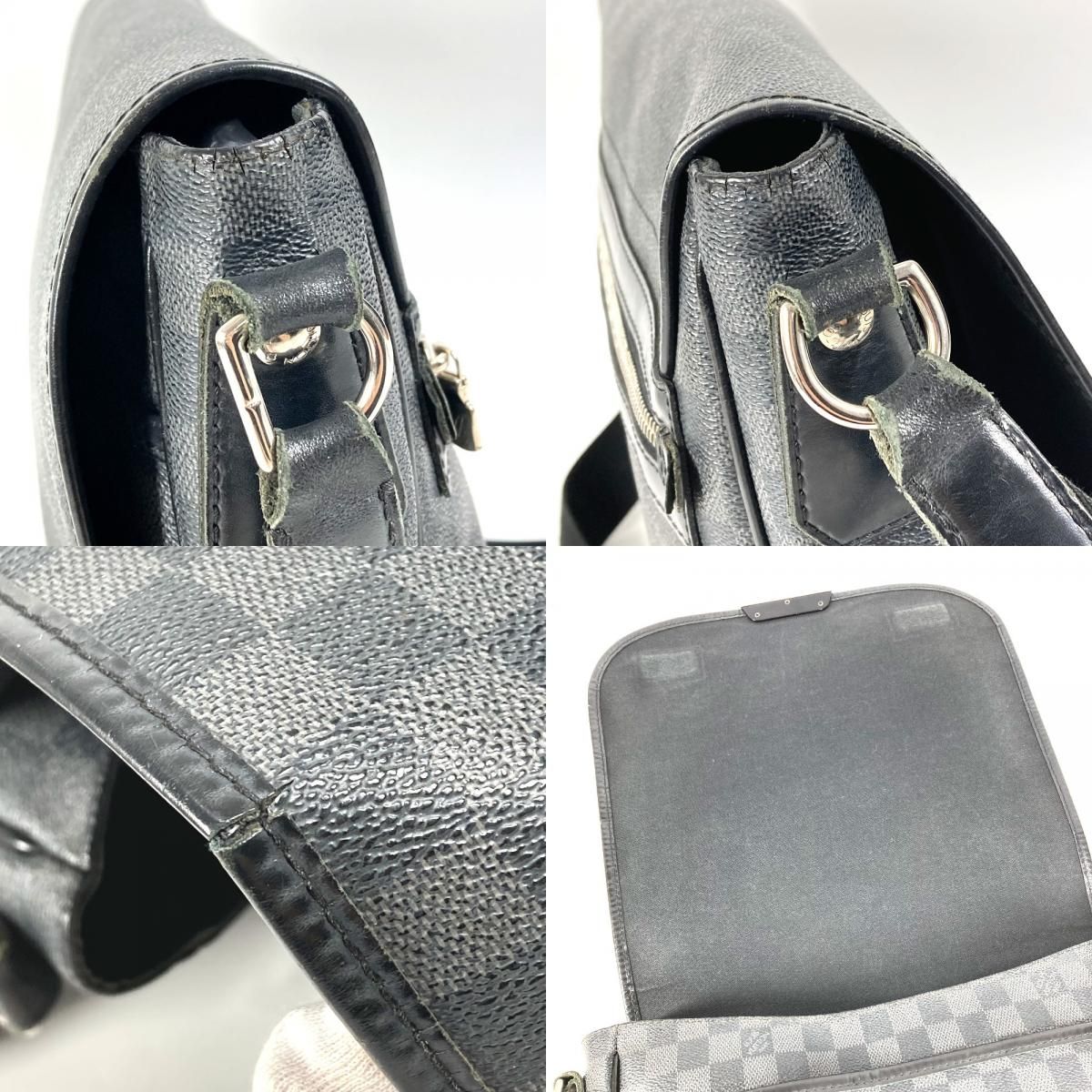 Louis Vuitton Shoulder Bag Daniel MM Damier Graphite Canvas Black — view 8