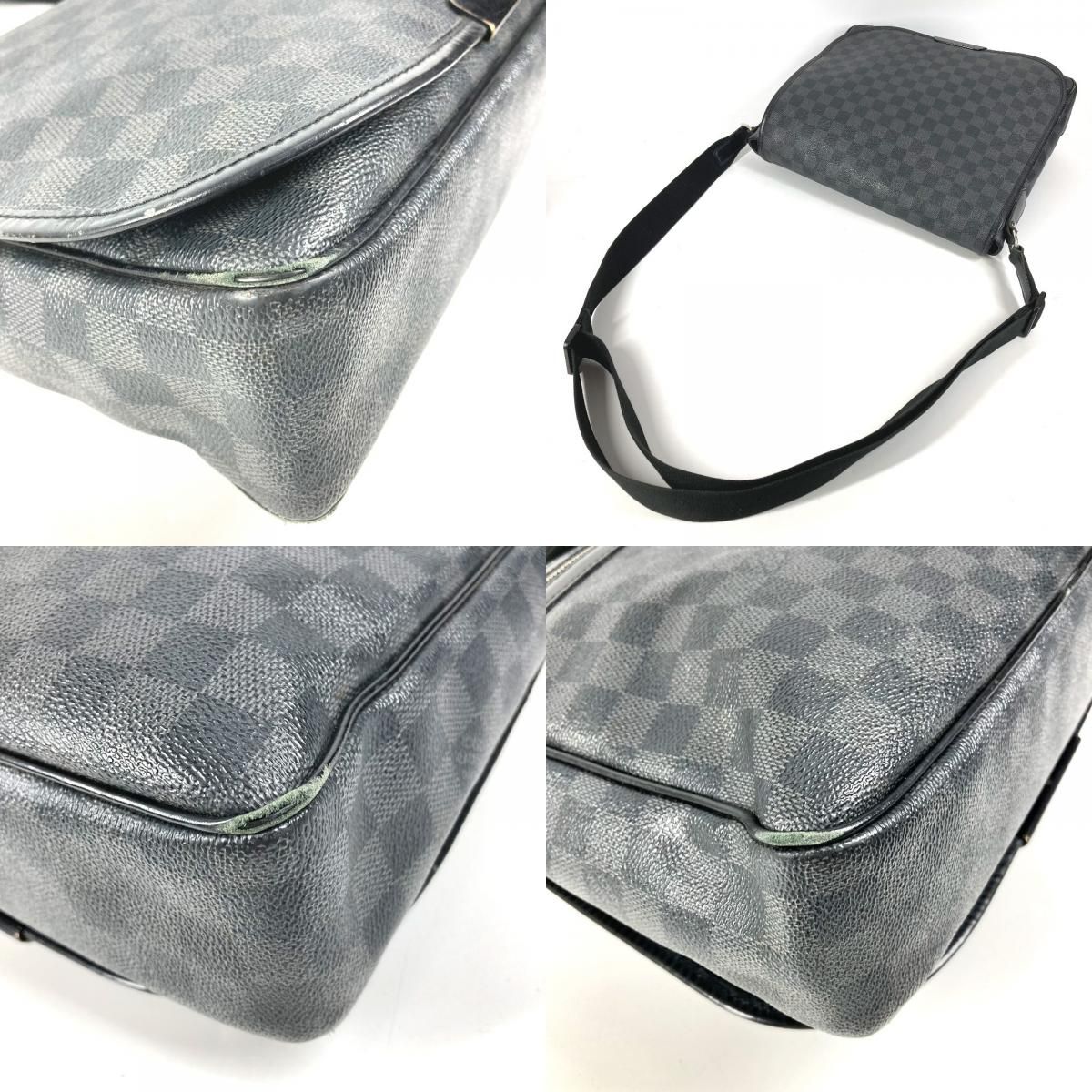 Louis Vuitton Shoulder Bag Daniel MM Damier Graphite Canvas Black — view 7
