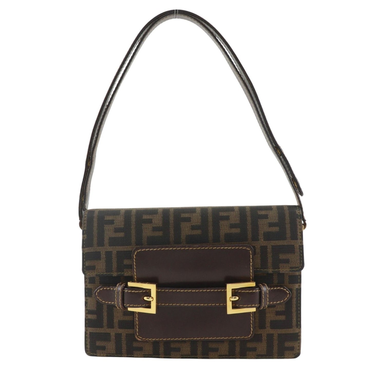 Fendi Beltmochi Nylon Canvas Brown LadyShoulder Shoulder Bag