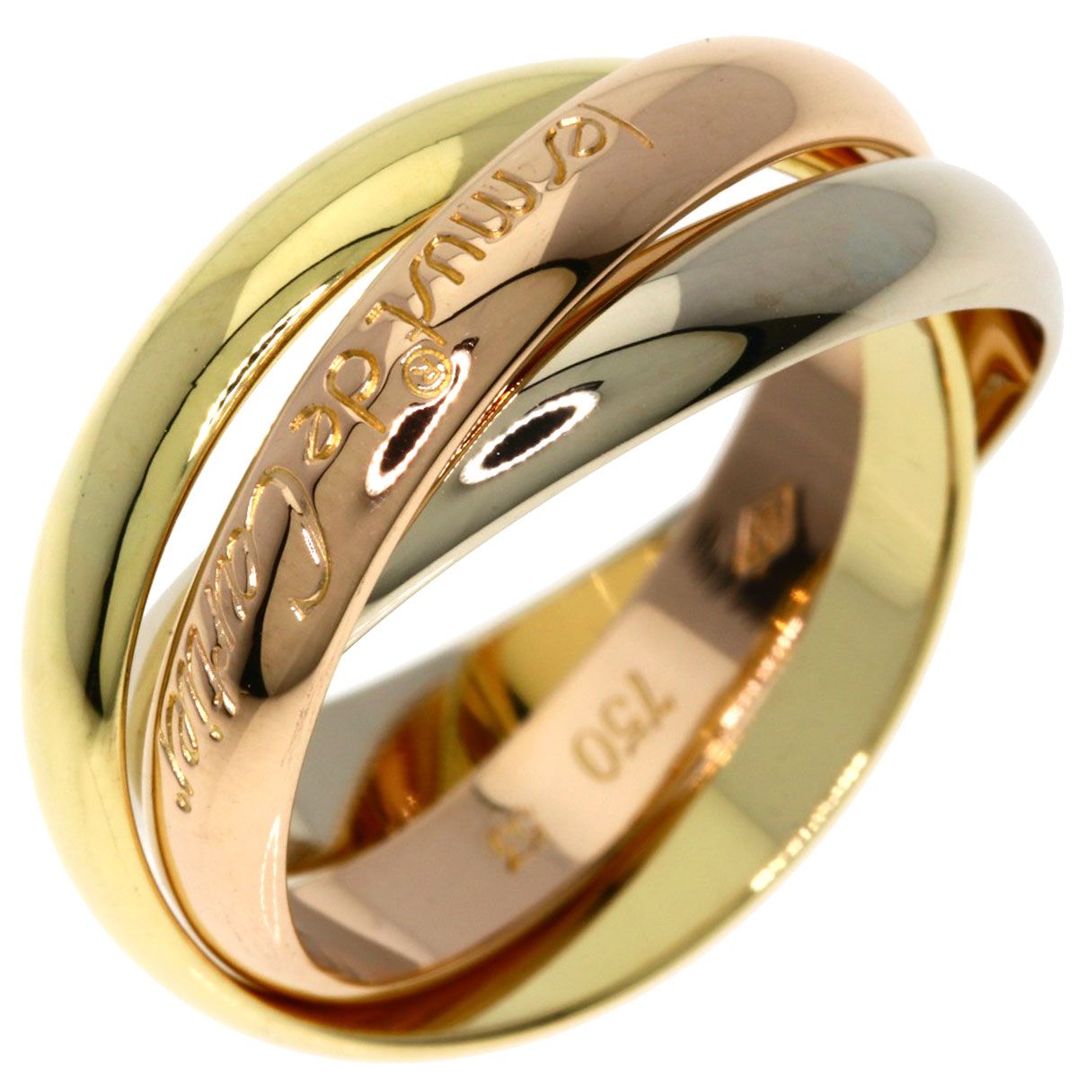 Cartier Trinity 53 Ring 18k Yellow Gold 18k Pink White — view 2