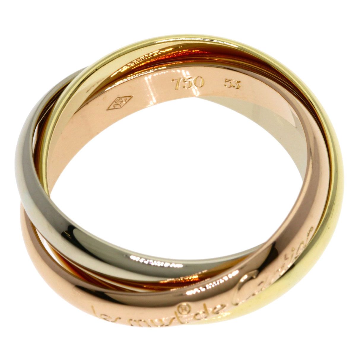 Cartier Trinity 53 Ring 18k Yellow Gold 18k Pink White — view 3
