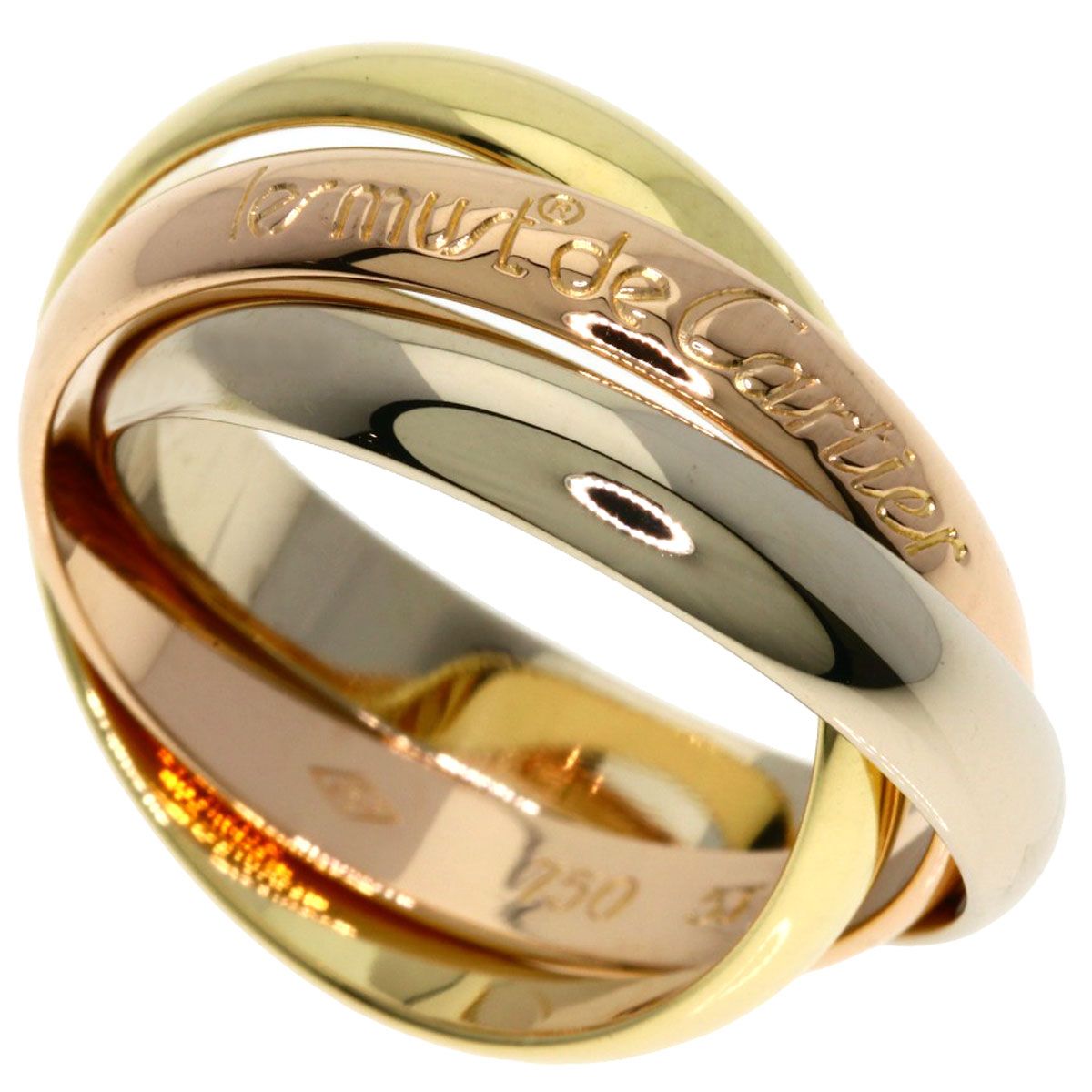 Cartier Trinity 53 Ring 18k Yellow Gold 18k Pink White