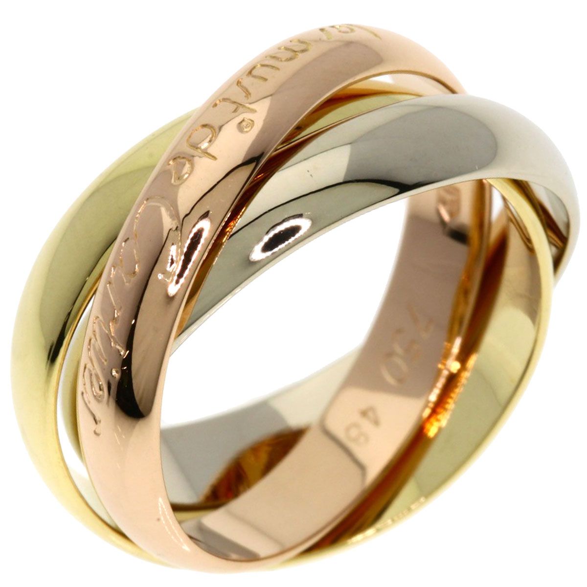 Cartier Trinity 48 Ring 18k Yellow Gold 18k Pink White — view 2