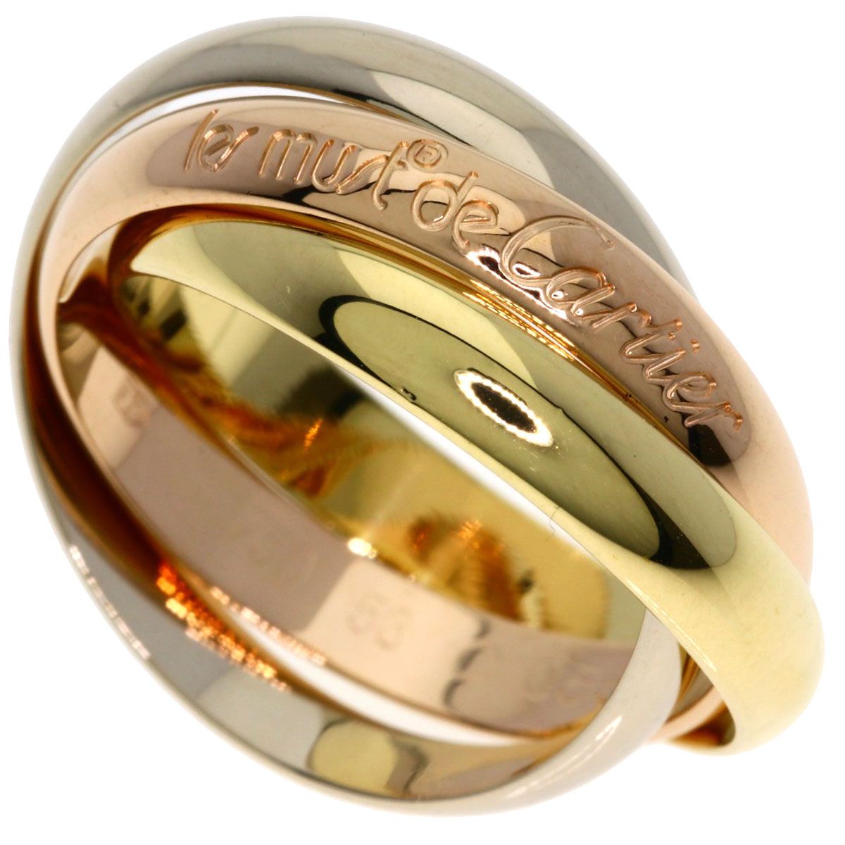 Cartier Trinity 53 Ring 18k Yellow Gold 18k Pink White