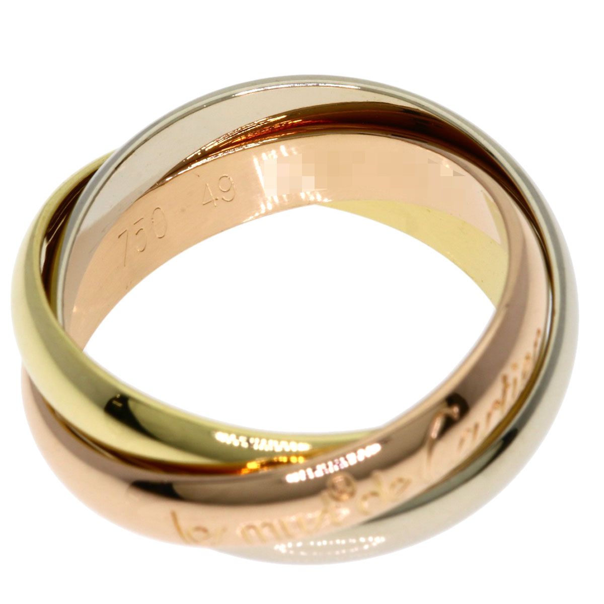 Cartier Trinity 49 Ring 18k Yellow Gold 18k Pink White — view 4