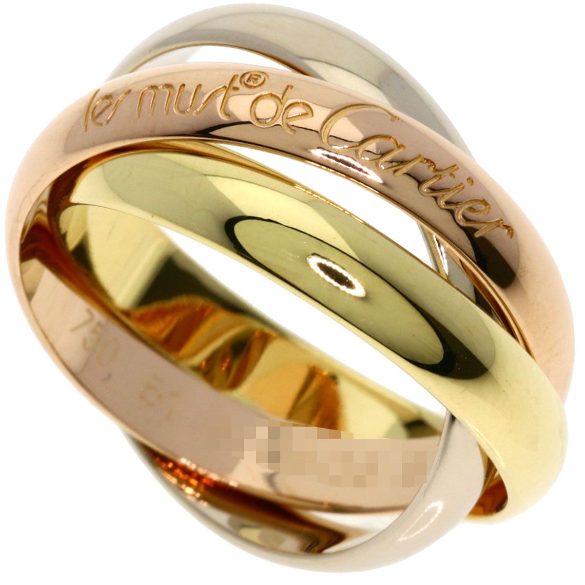 Cartier Trinity 51 Ring 18k Yellow Gold 18k Pink White