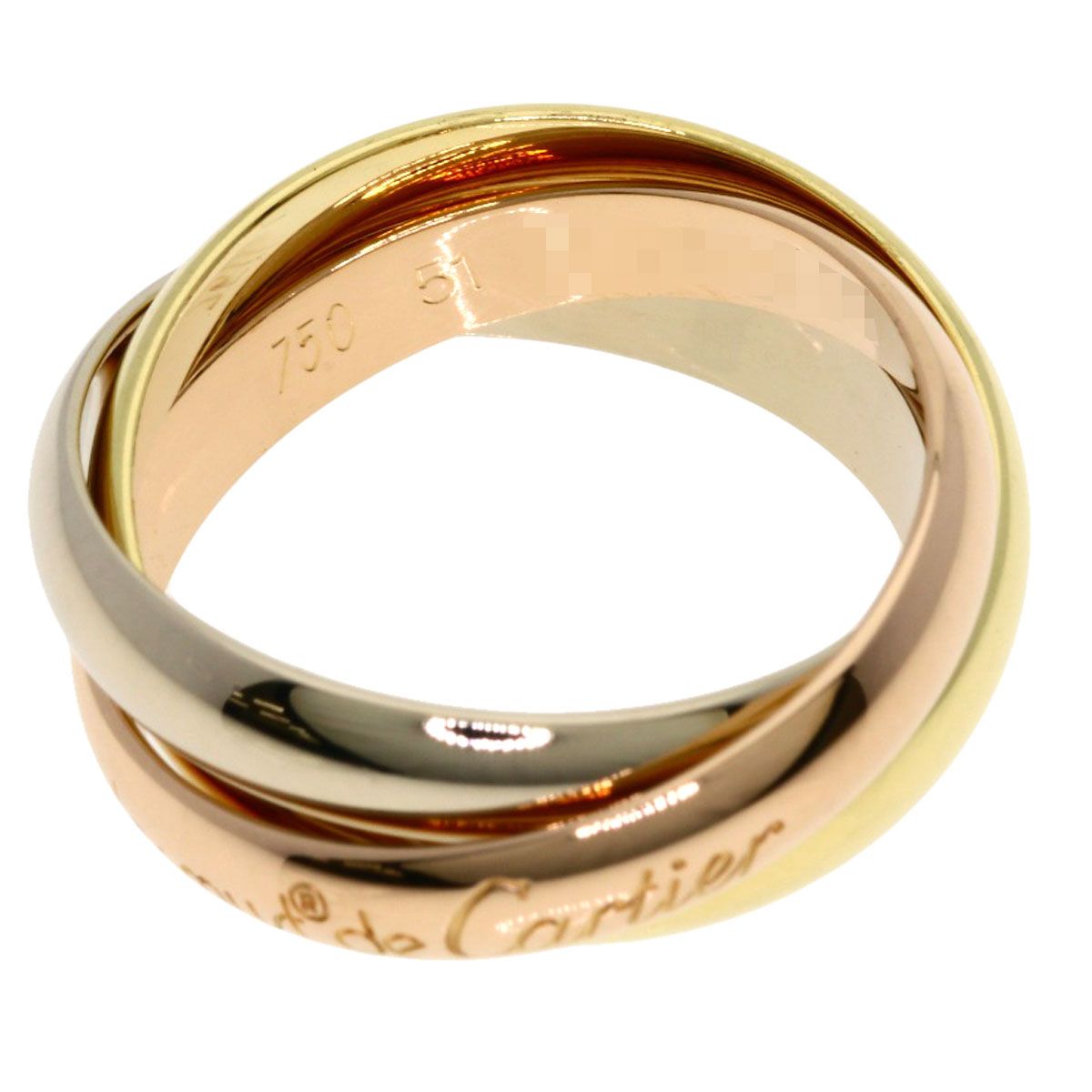 Cartier Trinity 51 Ring 18k Yellow Gold 18k Pink White — view 3