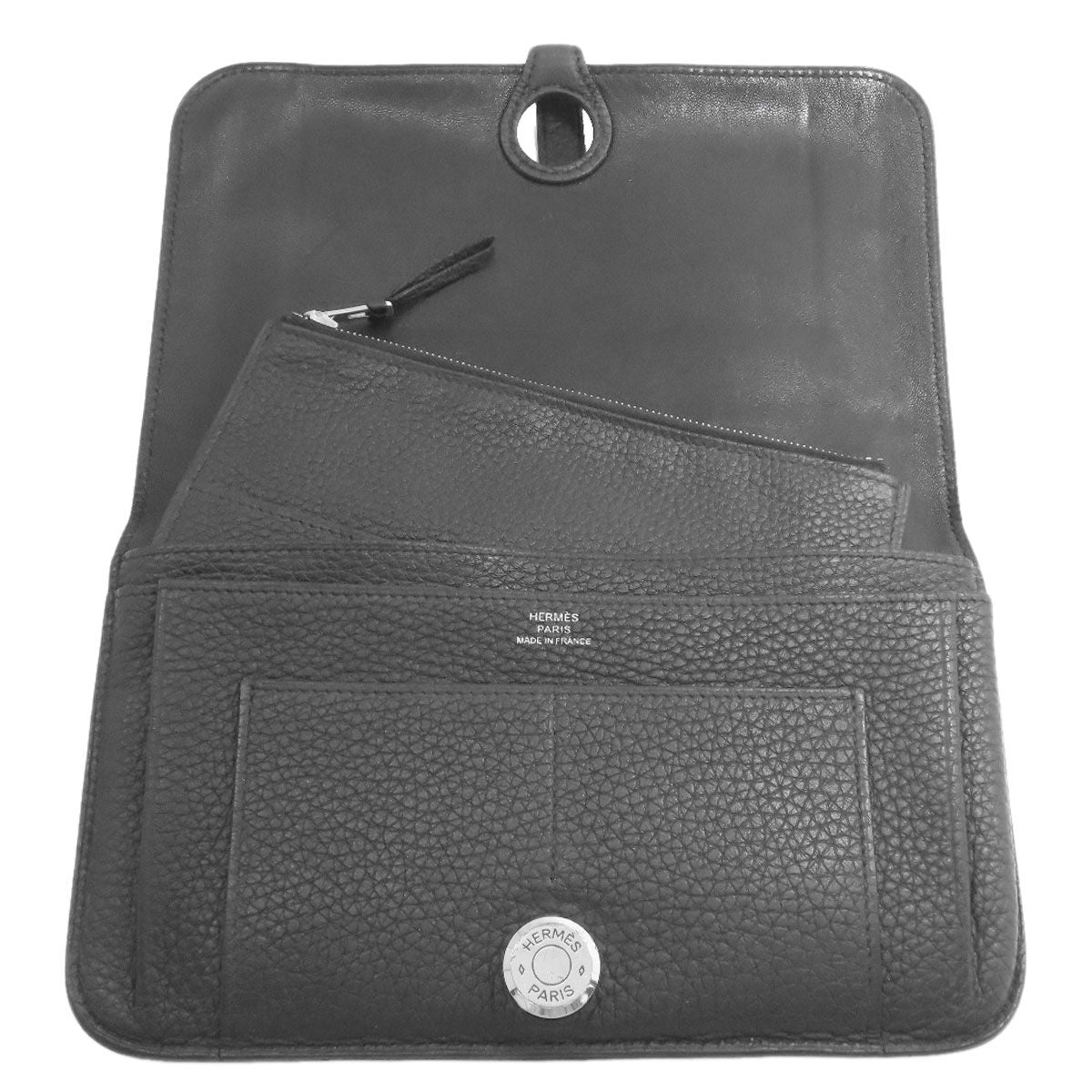 Hermes Dogon GM Silver Wallet Togo — view 5