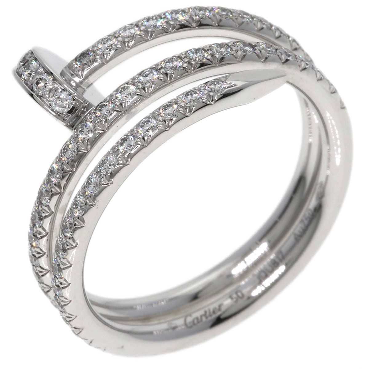 Cartier Juste un Clou Double Diamond 50 Ring 18k White Gold — view 2