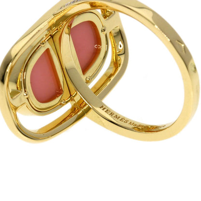 Hermes Chaine D'ancre Diamond Pink Opearl Ring 18k Yellow Gold — view 9