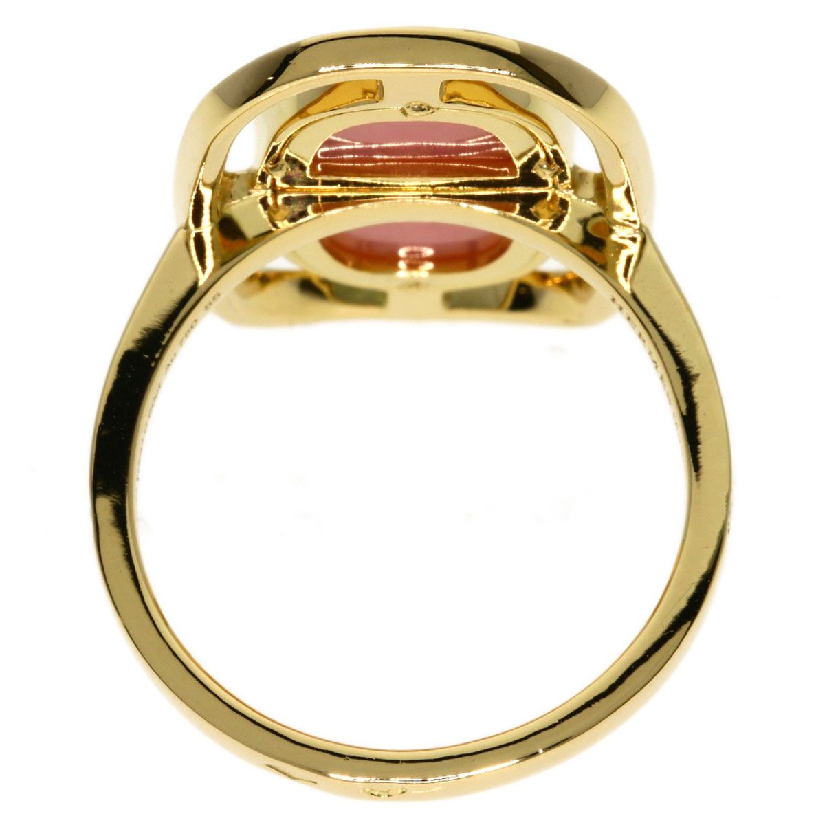 Hermes Chaine D'ancre Diamond Pink Opearl Ring 18k Yellow Gold — view 4
