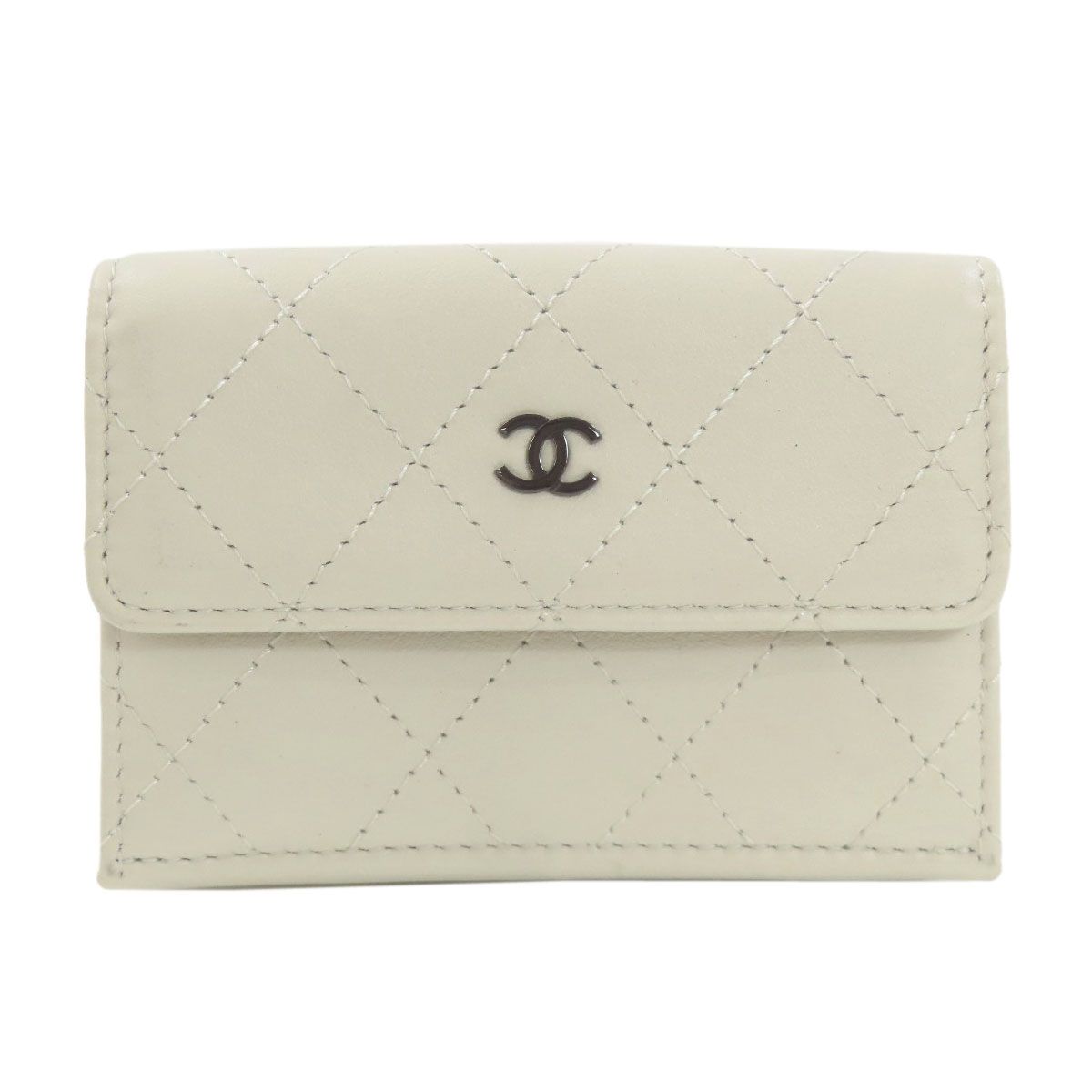 Chanel CC Logo Silver Wallet